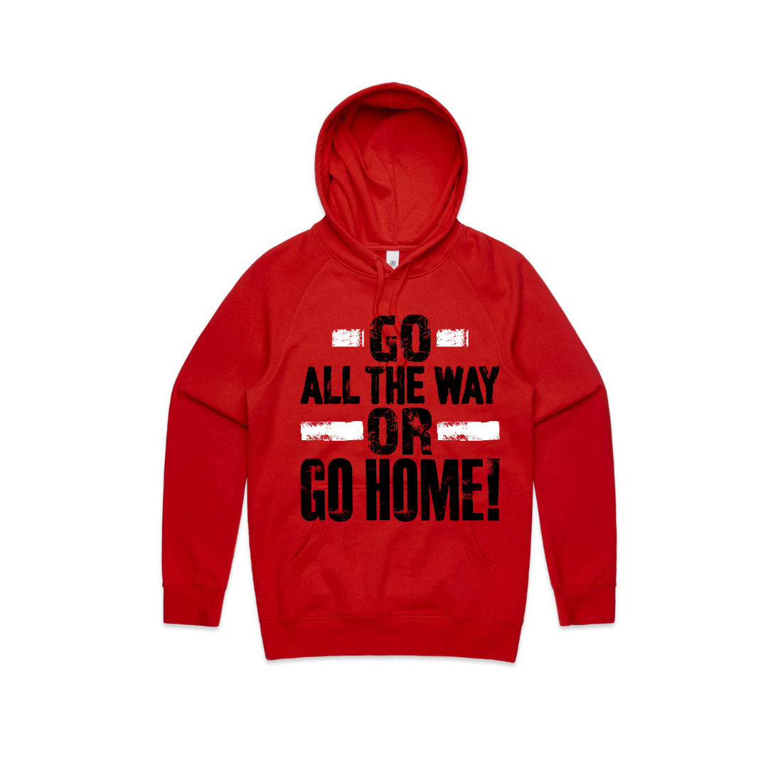 All The Way Apparel Go All The Way or Go HOME Hoodie in Red